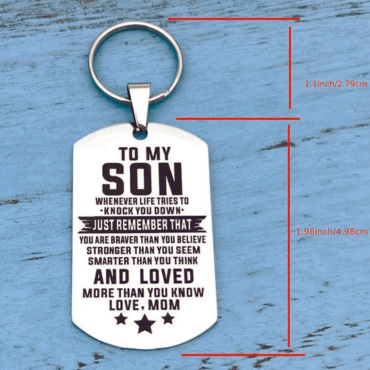 Silver "SON" Keychain