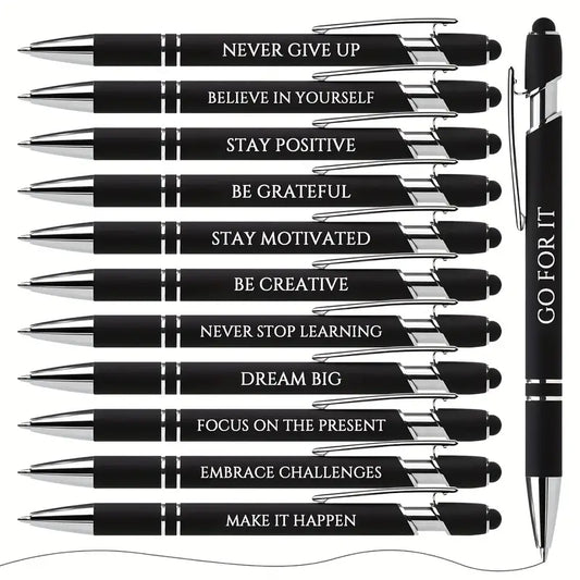 Inspirational Pen with a stylus cap (great for tablets and iPads)