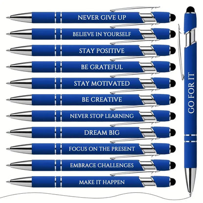 Inspirational Pen with a stylus cap (great for tablets and iPads)