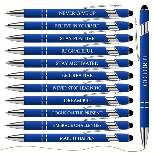 Inspirational Pen with a stylus cap (great for tablets and iPads)