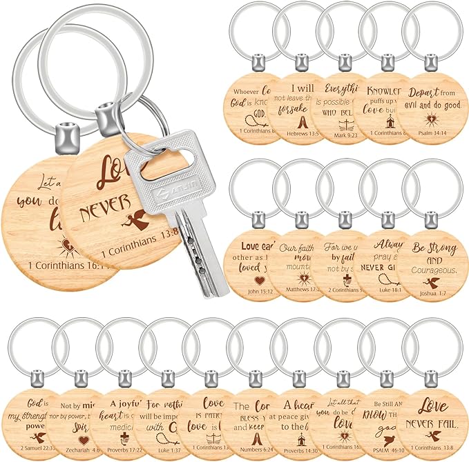 Key Chain Inspirational Quotes for Men & Women (1 verse by keyring)