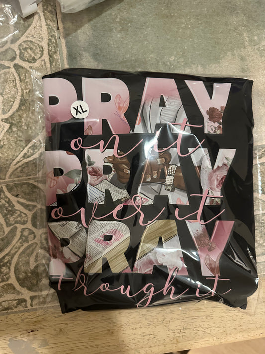 Short Sleeve White Shirt "Pray Shirt" Size XL