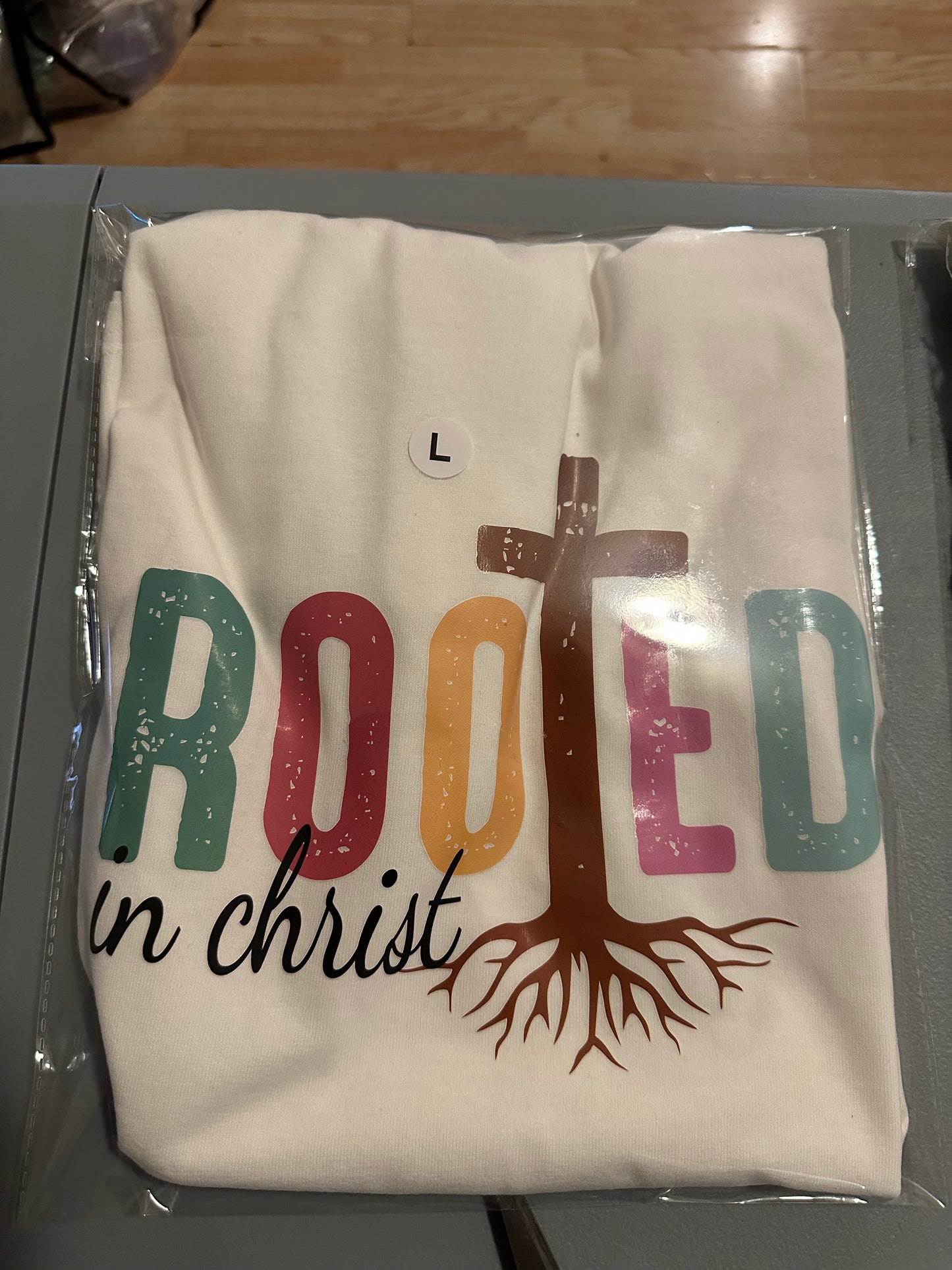 Short Sleeve White 100% Cotton Shirt "ROOTED"
