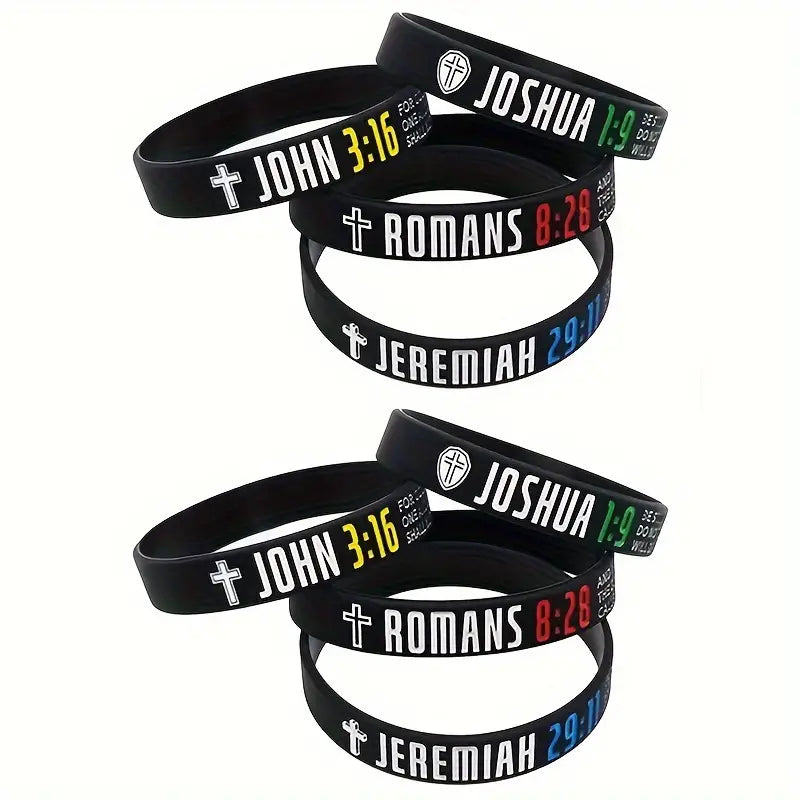 1 Pc Bible Verse Rubber Wristbands Silicone
