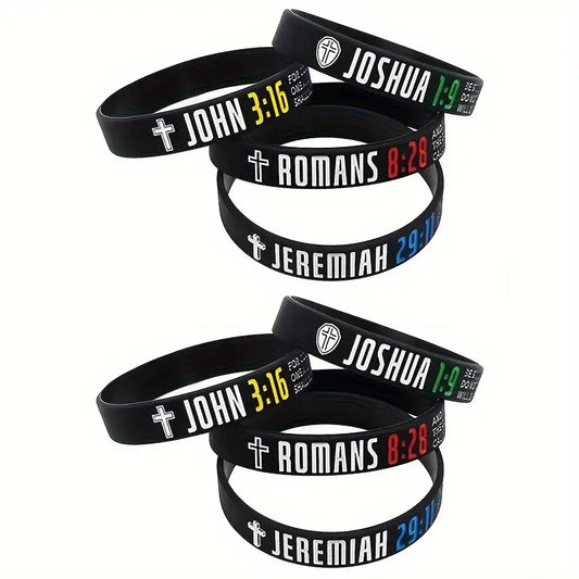 1 Pc Bible Verse Rubber Wristbands Silicone