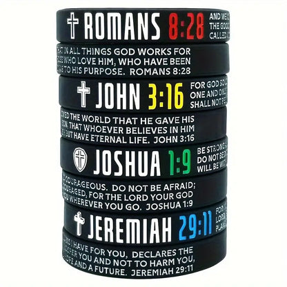 1 Pc Bible Verse Rubber Wristbands Silicone
