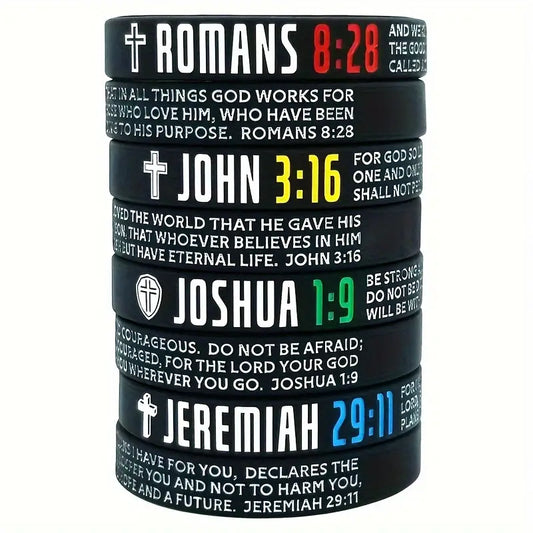 1 Pc Bible Verse Rubber Wristbands Silicone