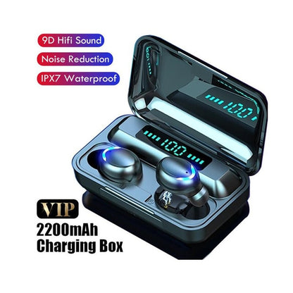 Bluetooth Earphones 2200mAh Charging Box Wireless Headset with Mic Sports Waterproof Earbuds