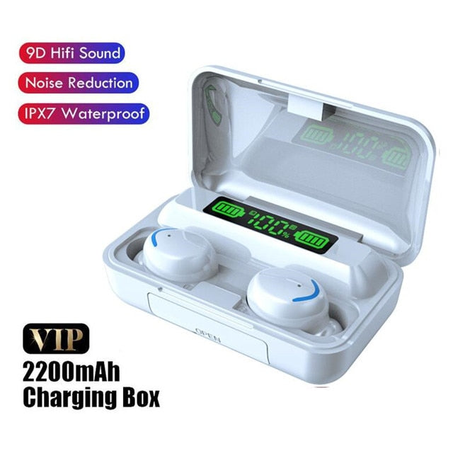 Bluetooth Earphones 2200mAh Charging Box Wireless Headset with Mic Sports Waterproof Earbuds